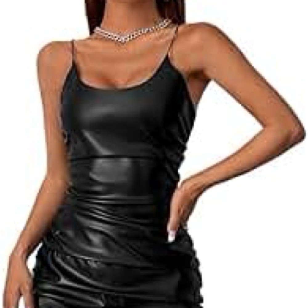 Black faux leather Dress